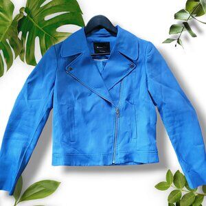 Massimo Dutti Blue Moto Zip, sz 4/XS